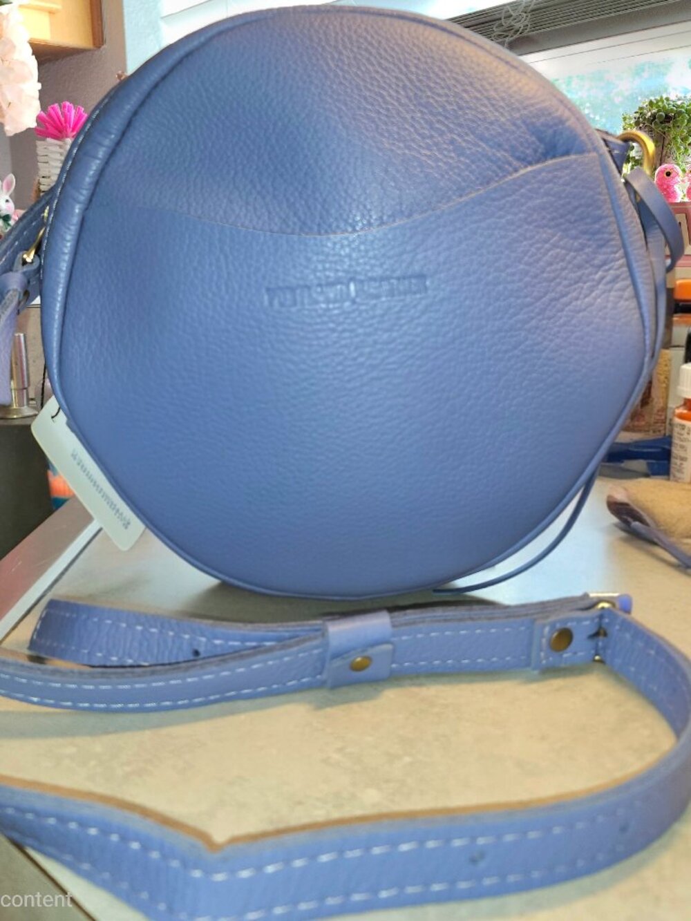 NWT! Portland leather goods large circle c/b in the color Aster!